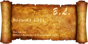 Bozsoki Lili névjegykártya
